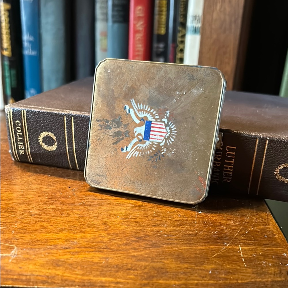 Vintage Compact with Eagle Emblem
